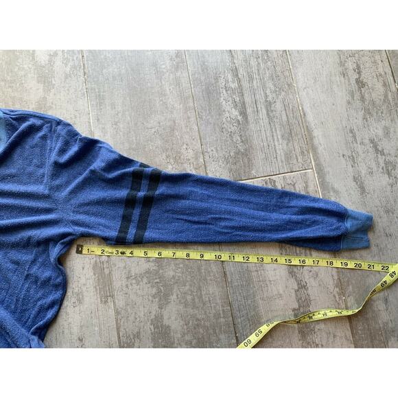 $98 Wildfox Essential V Neck Pullover Jumper Blue Stripe Long Sleeve Casual L - Picture 9 of 10
